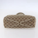 GUCCI GG Canvas Tote Bag Beige Silver 113019 Auth 154648-9