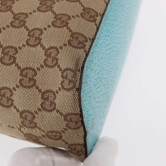 GUCCI GG Canvas Shoulder Bag Beige Silver 115003 Auth 154649