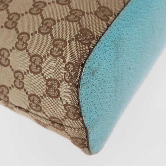 GUCCI GG Canvas Shoulder Bag Beige Silver 115003 Auth 154649