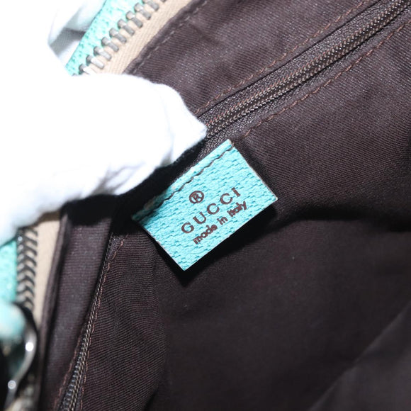 GUCCI GG Canvas Shoulder Bag Beige Silver 115003 Auth 154649