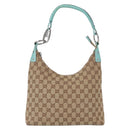 GUCCI GG Canvas Shoulder Bag Beige Silver 115003 Auth 154649-2