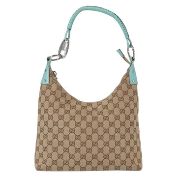 GUCCI GG Canvas Shoulder Bag Beige Silver 115003 Auth 154649 - 0