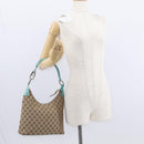 GUCCI GG Canvas Shoulder Bag Beige Silver 115003 Auth 154649-23