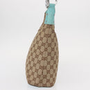 GUCCI GG Canvas Shoulder Bag Beige Silver 115003 Auth 154649-4