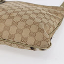 GUCCI GG Canvas Sherry Line Shoulder Bag Beige Gold 144388 Auth 154650-10