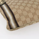 GUCCI GG Canvas Sherry Line Shoulder Bag Beige Gold 144388 Auth 154650-13