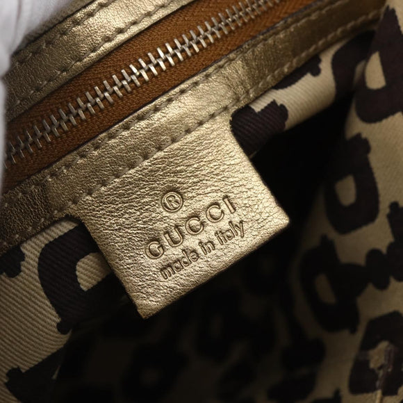 GUCCI GG Canvas Sherry Line Umhängetasche Beige Gold 144388 Auth 154650A