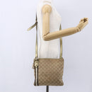 GUCCI GG Canvas Sherry Line Shoulder Bag Beige Gold 144388 Auth 154650-23
