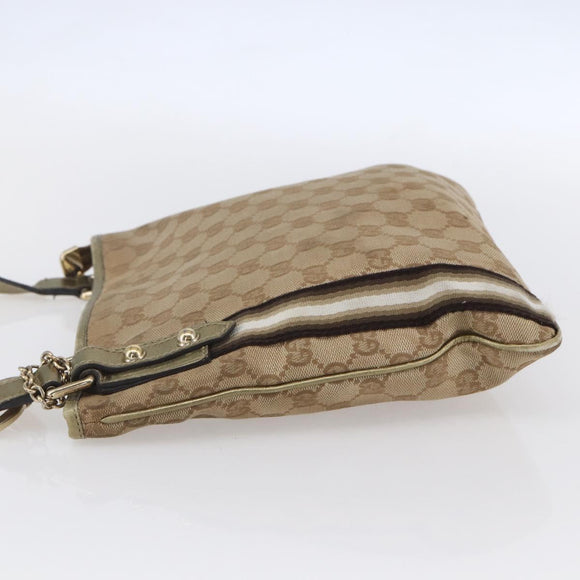 GUCCI GG Canvas Sherry Line Umhängetasche Beige Gold 144388 Auth 154650A