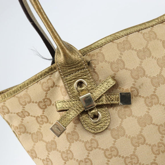 GUCCI GG Canvas Pretty Tote Bag Beige 181779 Auth 154651