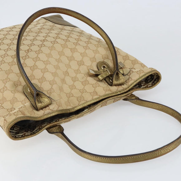 GUCCI GG Canvas Pretty Tote Bag Beige 181779 Auth 154651