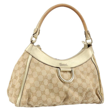GUCCI GG Canvas Abbey Hand Bag Beige Gold 190525 Auth 154652