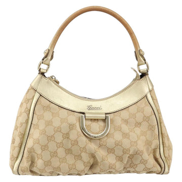 GUCCI GG Canvas Abbey Hand Bag Beige Gold 190525 Auth 154652 - 0