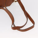 GUCCI Bamboo Backpack Leather Brown Gold Auth 154653-11