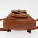 GUCCI Bamboo Backpack Leather Brown Gold Auth 154653-13