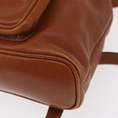 GUCCI Bamboo Backpack Leather Brown Gold Auth 154653-15