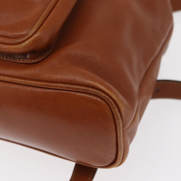 GUCCI Bamboo Backpack Leather Brown Gold Auth 154653