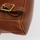 GUCCI Bamboo Backpack Leather Brown Gold Auth 154653-16