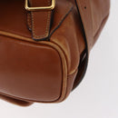 GUCCI Bamboo Backpack Leather Brown Gold Auth 154653-17