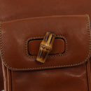 GUCCI Bamboo Backpack Leather Brown Gold Auth 154653-18