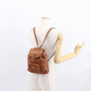 GUCCI Bamboo Backpack Leather Brown Gold Auth 154653-28