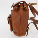 GUCCI Bamboo Backpack Leather Brown Gold Auth 154653-4