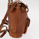 GUCCI Bamboo Backpack Leather Brown Gold Auth 154653-5
