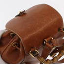 GUCCI Bamboo Backpack Leather Brown Gold Auth 154653-6