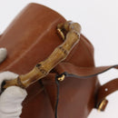 GUCCI Bamboo Backpack Leather Brown Gold Auth 154653-7