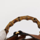 GUCCI Bamboo Backpack Leather Brown Gold Auth 154653-8