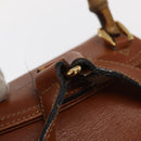 GUCCI Bamboo Backpack Leather Brown Gold Auth 154653-9