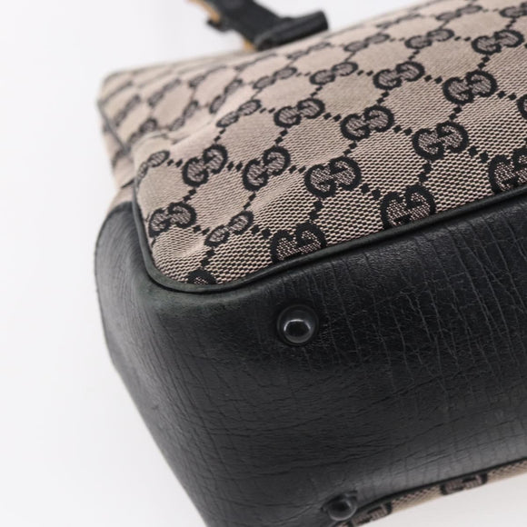 GUCCI GG Canvas Bamboo Tote Bag Navy 112526 Auth 154654