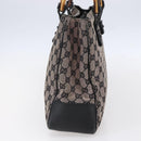 GUCCI GG Canvas Bamboo Tote Bag Navy 112526 Auth 154654-4