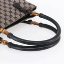 GUCCI GG Canvas Bamboo Tote Bag Navy 112526 Auth 154654-7
