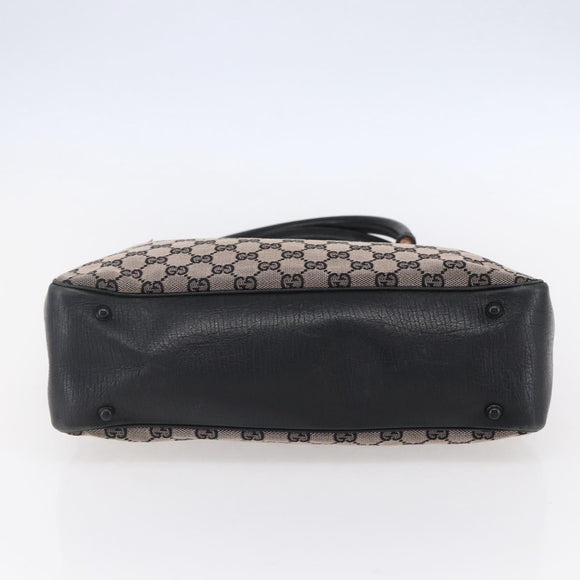 GUCCI GG Canvas Bamboo Tote Bag Navy 112526 Auth 154654