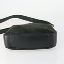 GUCCI Bamboo Hand Bag Suede 2way Green Gold 001 1014 1638 0 Auth 154655-11