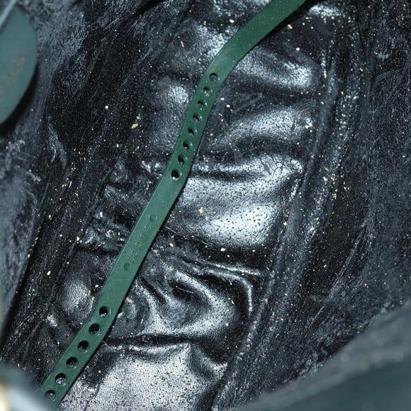 GUCCI Bamboo Hand Bag Suede 2way Green Gold 001 1014 1638 0 Auth 154655