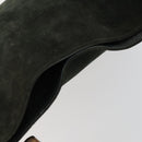 GUCCI Bamboo Hand Bag Suede 2way Green Gold 001 1014 1638 0 Auth 154655-6