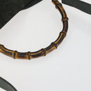 GUCCI Bamboo Hand Bag Suede 2way Green Gold 001 1014 1638 0 Auth 154655-9