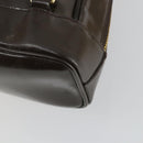 GUCCI Bamboo Shoulder Bag Enamel Brown Gold 003 3444 0127 Auth 154656-12
