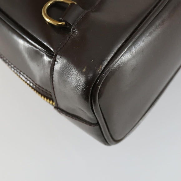 GUCCI Bamboo Shoulder Bag Enamel Brown Gold 003 3444 0127 Auth 154656