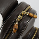 GUCCI Bamboo Shoulder Bag Enamel Brown Gold 003 3444 0127 Auth 154656-14