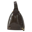 GUCCI Bamboo Shoulder Bag Enamel Brown Gold 003 3444 0127 Auth 154656-3