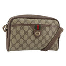 GUCCI GG Supreme Web Sherry Line Bag PVC Beige Gold 001 122 6594 Auth 154659-1