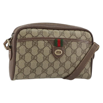GUCCI GG Supreme Web Sherry Line Bag PVC Beige Gold 001 122 6594 Auth 154659