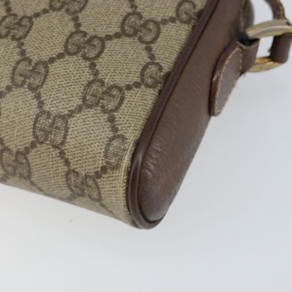GUCCI GG Supreme Web Sherry Line Bag PVC Beige Gold 001 122 6594 Auth 154659