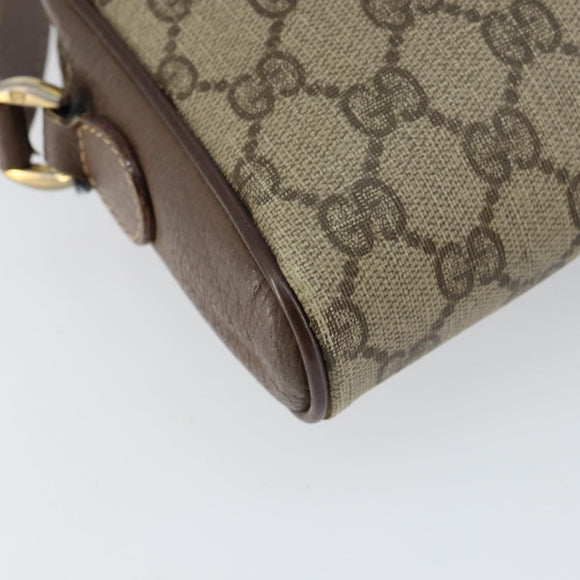 GUCCI GG Supreme Web Sherry Line Bag PVC Beige Gold 001 122 6594 Auth 154659