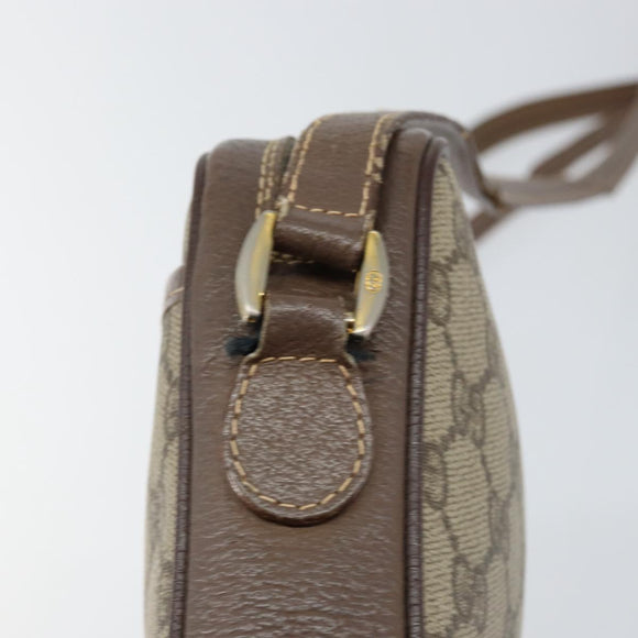 GUCCI GG Supreme Web Sherry Line Bag PVC Beige Gold 001 122 6594 Auth 154659