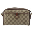 GUCCI GG Supreme Web Sherry Line Bag PVC Beige Gold 001 122 6594 Auth 154659-2