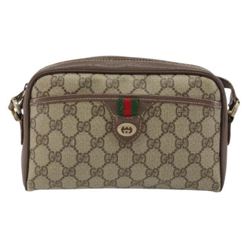 GUCCI GG Supreme Web Sherry Line Bag PVC Beige Gold 001 122 6594 Auth 154659 - 0